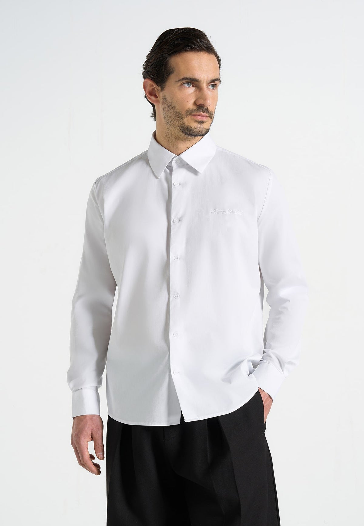 Chris - Signature Tailored Long Sleeved Shirt - White