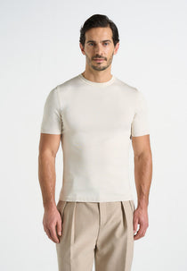 TS010 - Luxe Knitted T-Shirt - Cream