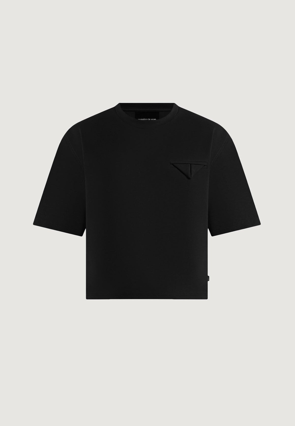 Leon - Boxy Cropped T-Shirt - Black