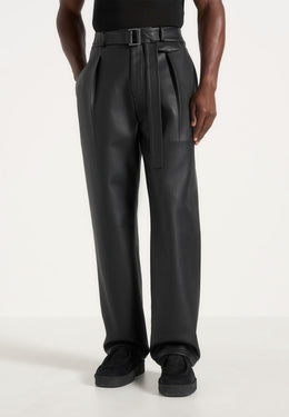 serge-relaxed-fit-leather-pleated-pants-black