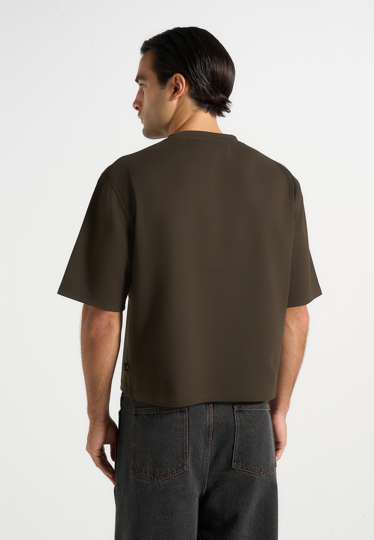 Léon - Boxy Cropped Cotton T-Shirt - Olive