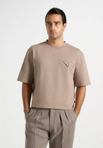 Léon - Boxy Cropped Cotton T-Shirt - Taupe