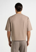 Léon - Boxy Cropped Cotton T-Shirt - Taupe