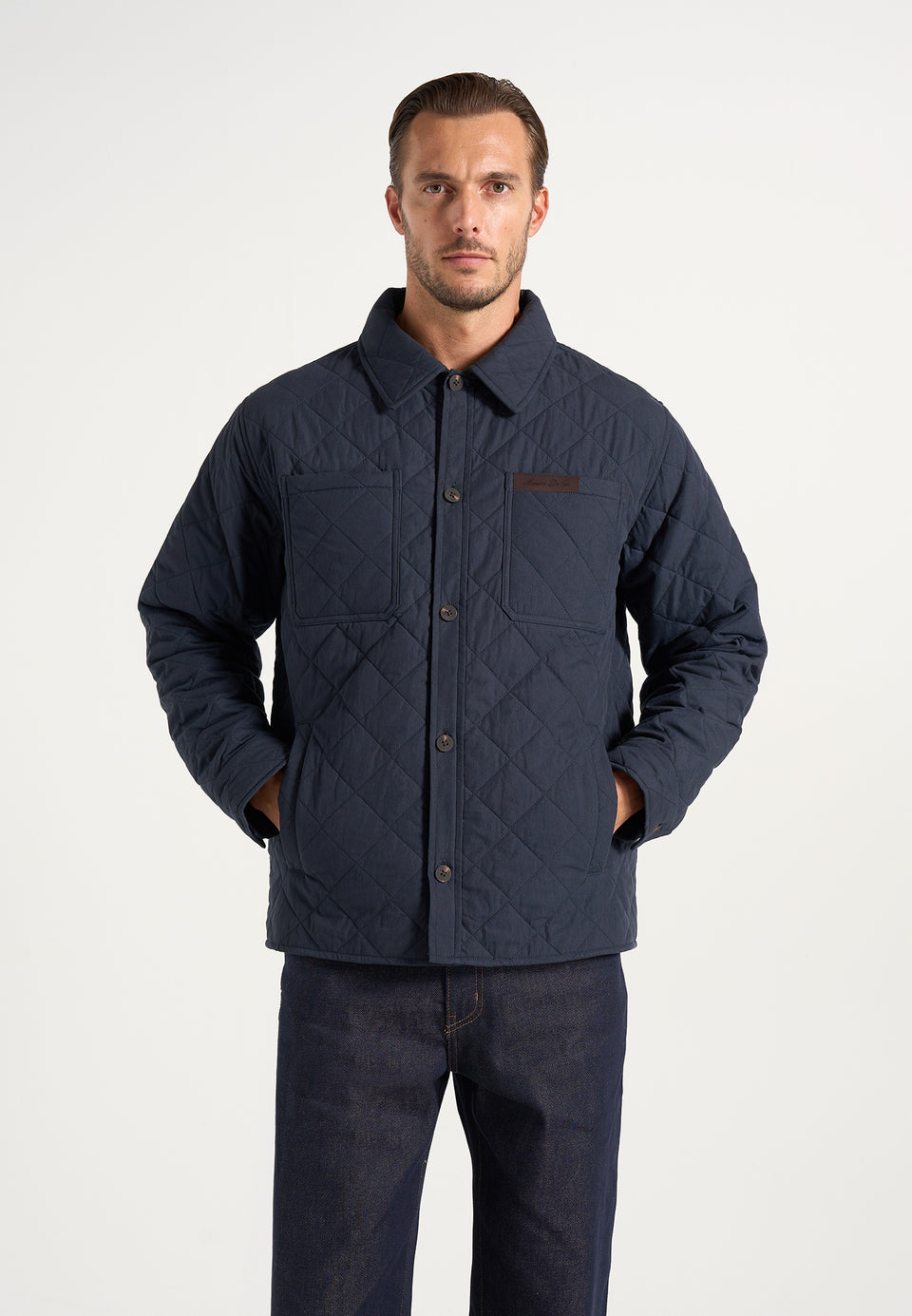 Elias - Quilted Shirt Jacket - Navy