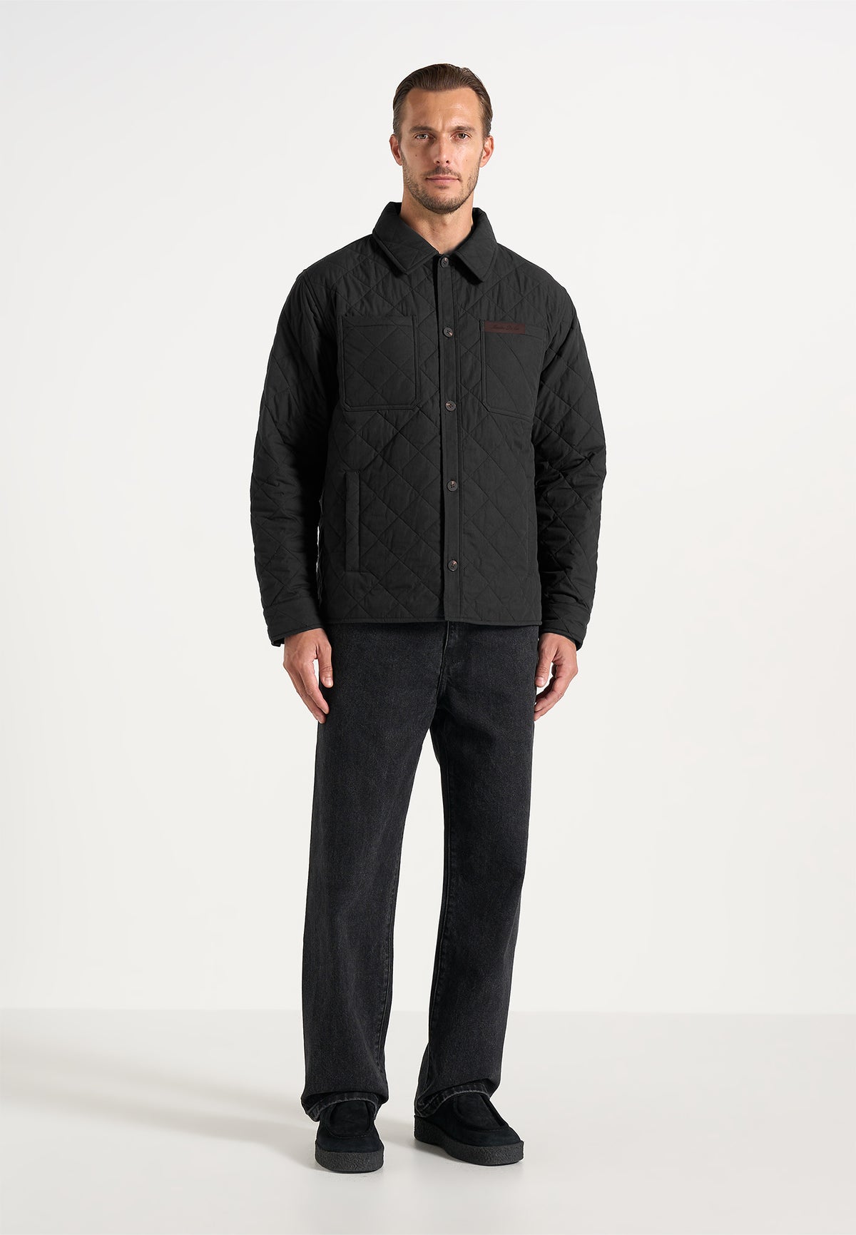 Elias - Quilted Shirt Jacket - Black