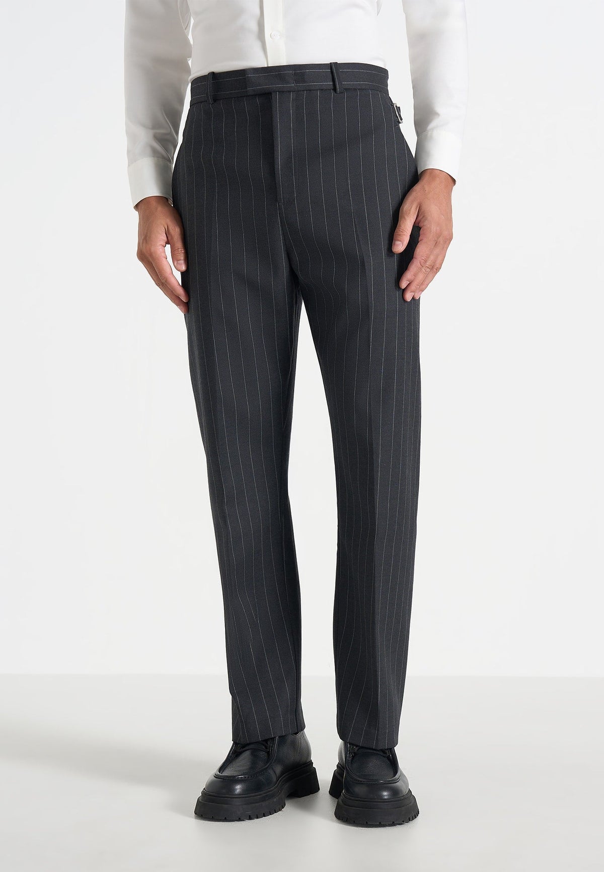 Joseph - Regular Fit Pinstripe Wool-Blend Pants - Dark Grey