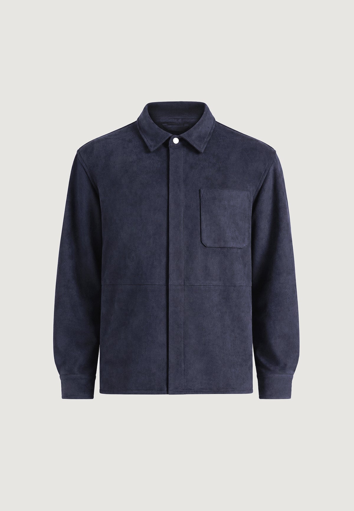 Andy - Unisex Suede Long Sleeve Shirt - Navy