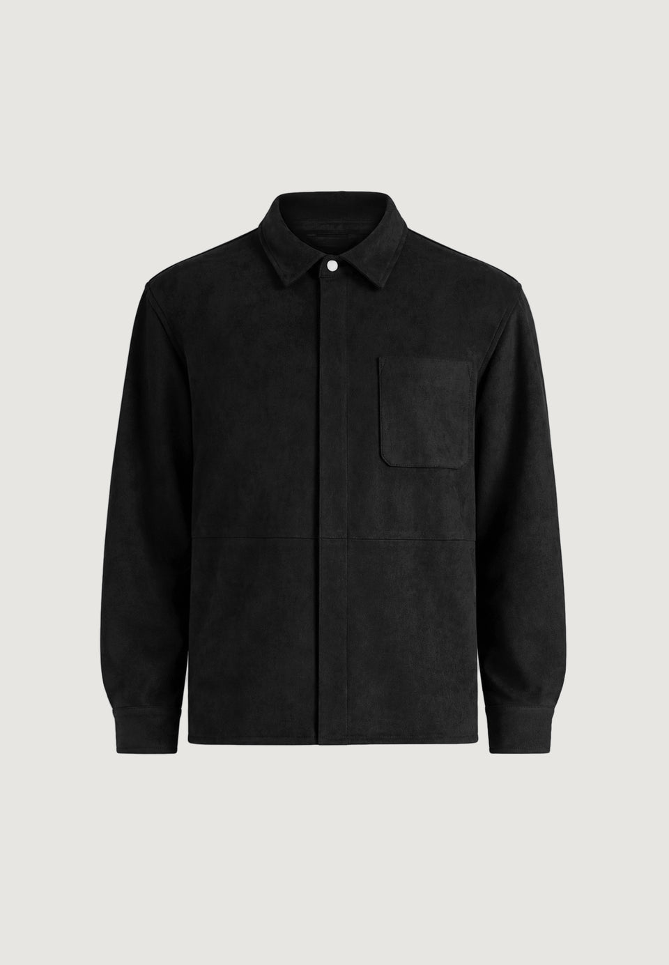 Andy - Unisex Suede Long Sleeve Shirt - Black