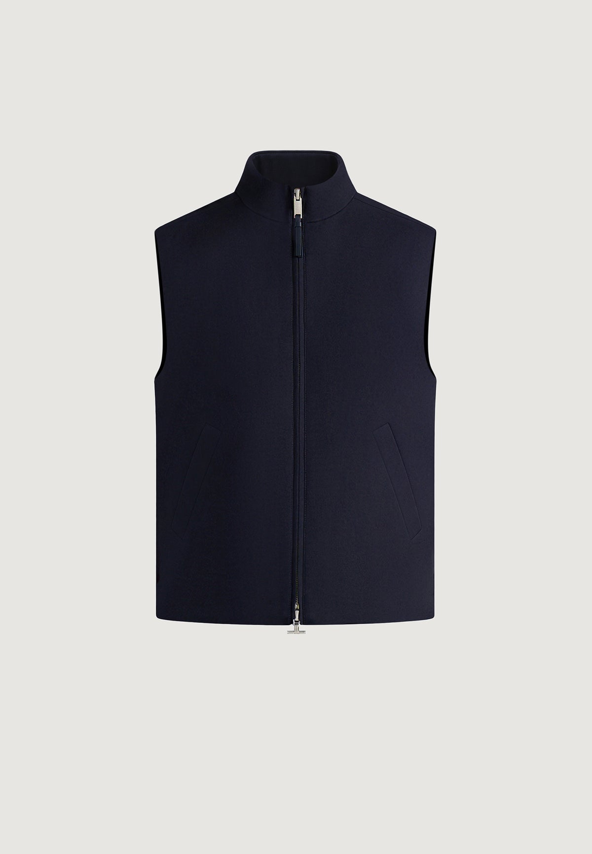 Levi - Zip-Through Wool-Blend Tailored Gilet - Dark Navy