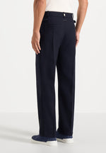 Pierre - Twin Pleat Tailored Wool-Blend Pants - Dark Navy