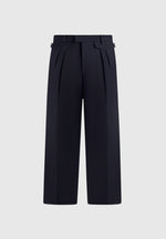 Pierre - Twin Pleat Tailored Wool-Blend Pants - Dark Navy