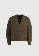 Chad - V-Neck Wool-Blend Knit Jumper - Olive