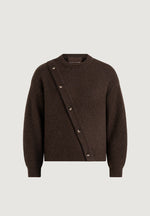 Theo - Asymmetric Brushed Wool-Blend Knit Jumper - Brown
