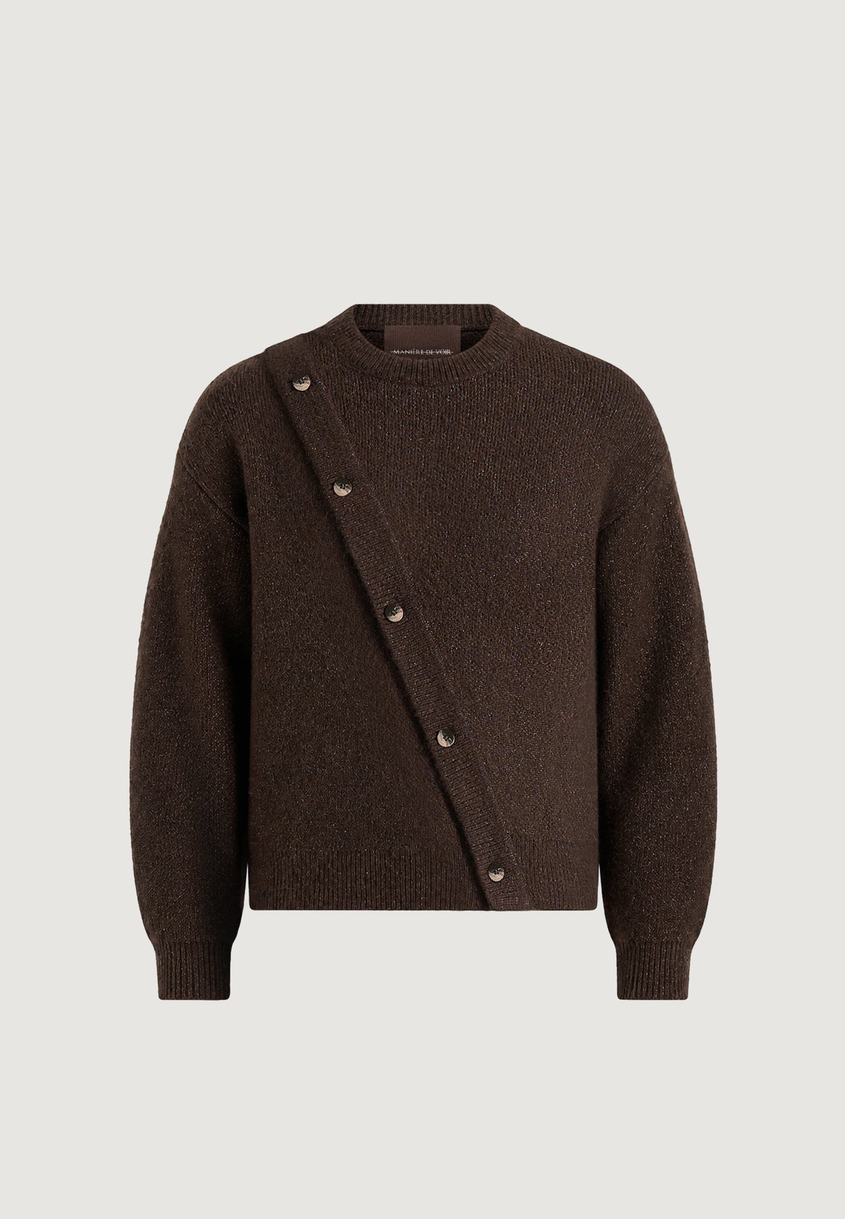 Theo - Asymmetric Brushed Wool-Blend Knit Jumper - Brown