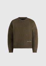 KW001 - Brushed Wool-Blend Knit Signature Jumper - Olive