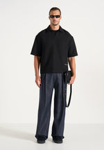 Lior - Box Pleat Wide Leg Denim Jeans - Indigo