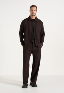 Valentin - Classic Tailored Wool-Blend Long Sleeve Shirt - Brown