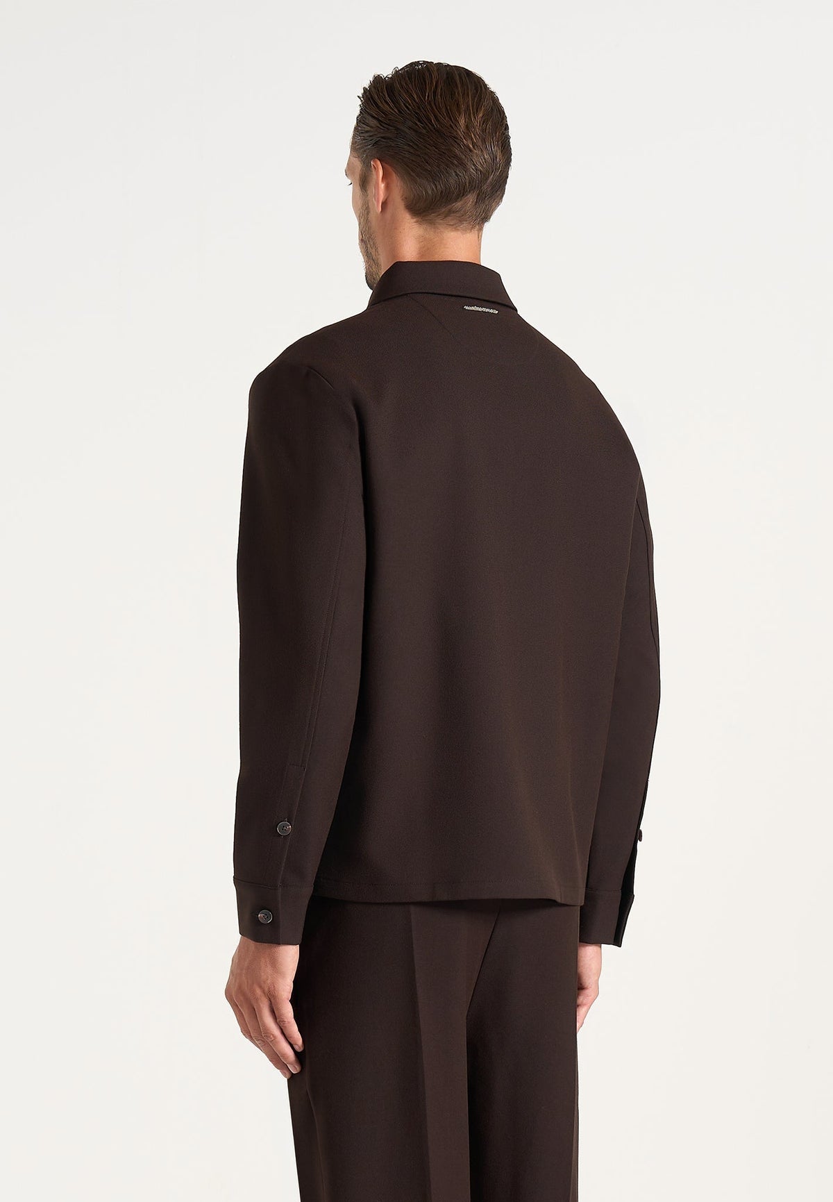 Valentin - Classic Tailored Wool-Blend Long Sleeve Shirt - Brown