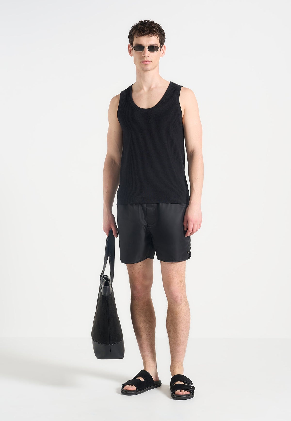 Yvon - Polished Nylon Swim Shorts - Black