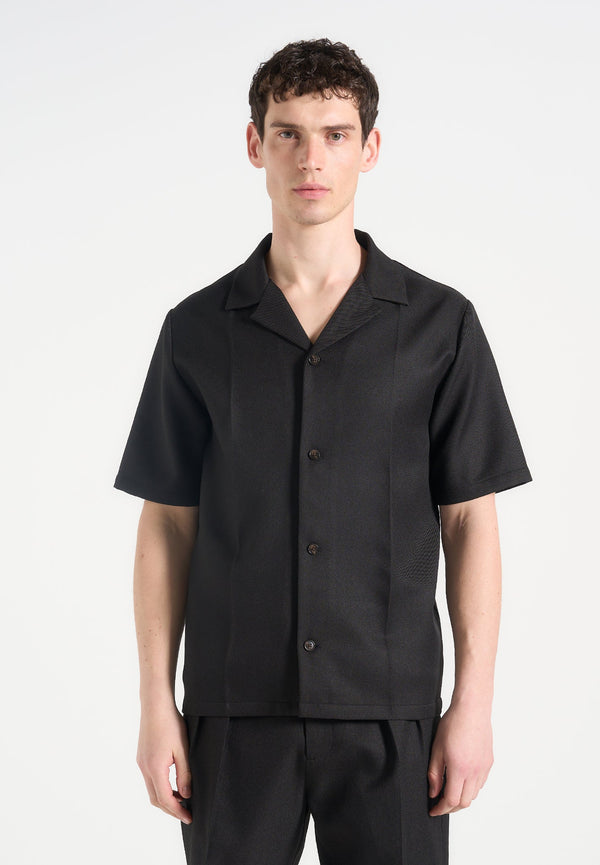 Felix - Tailored Shirt With Crease - Black