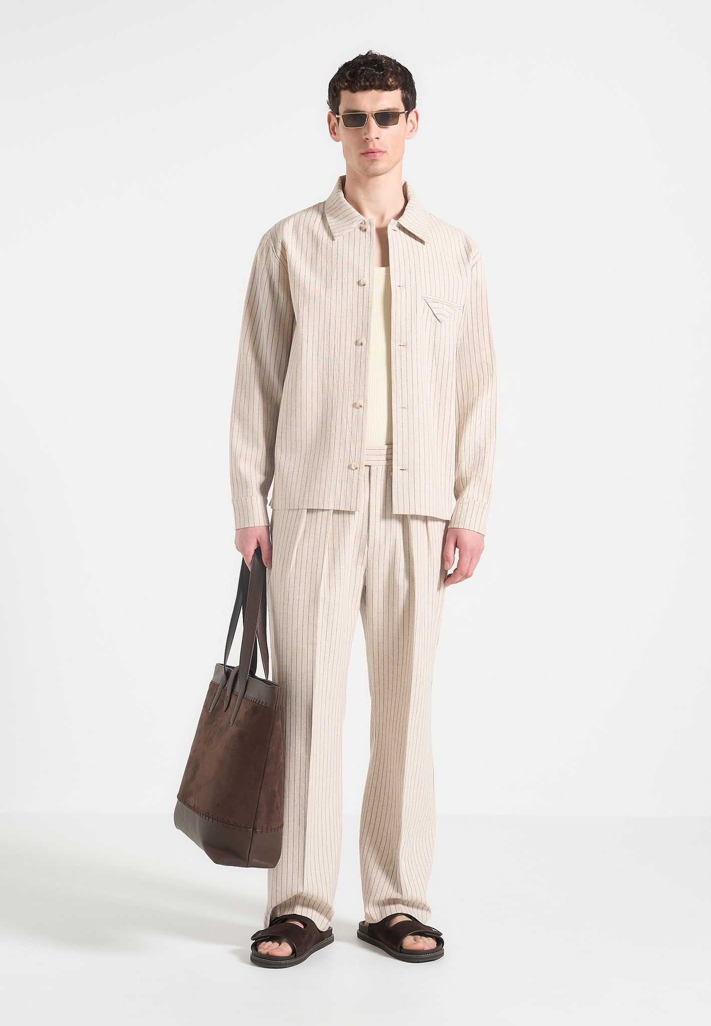 relaxed-fit-twin-pleat-pinstripe-trousers-beige 