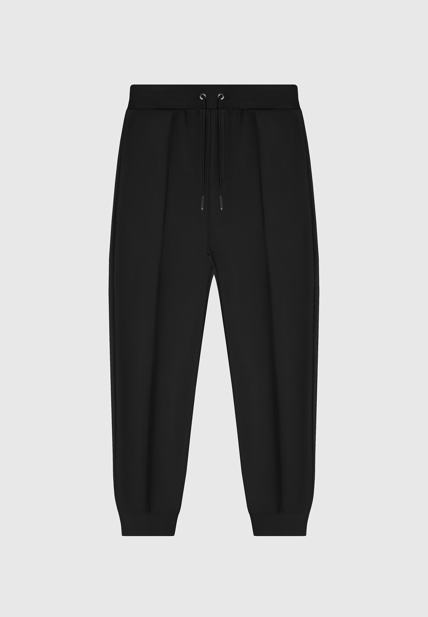 neoprene-tapered-fit-pintuck-joggers-black