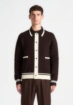 Julien - Classic Combed Cotton Knit Cardigan - Brown