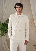 Didier - Double Breasted Linen Blazer - Natural