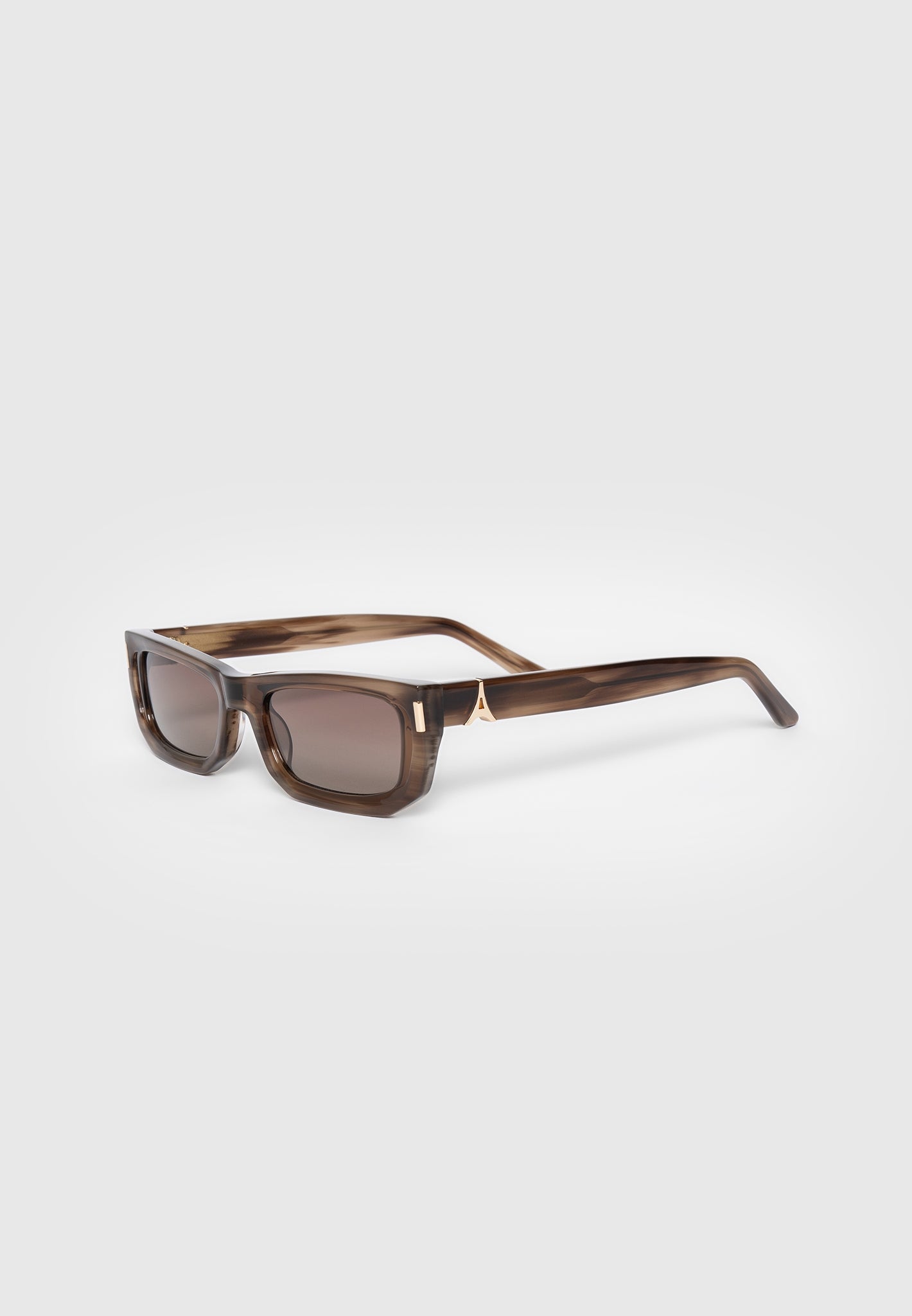 Milan - Curved-Frame Sunglasses - Brown 