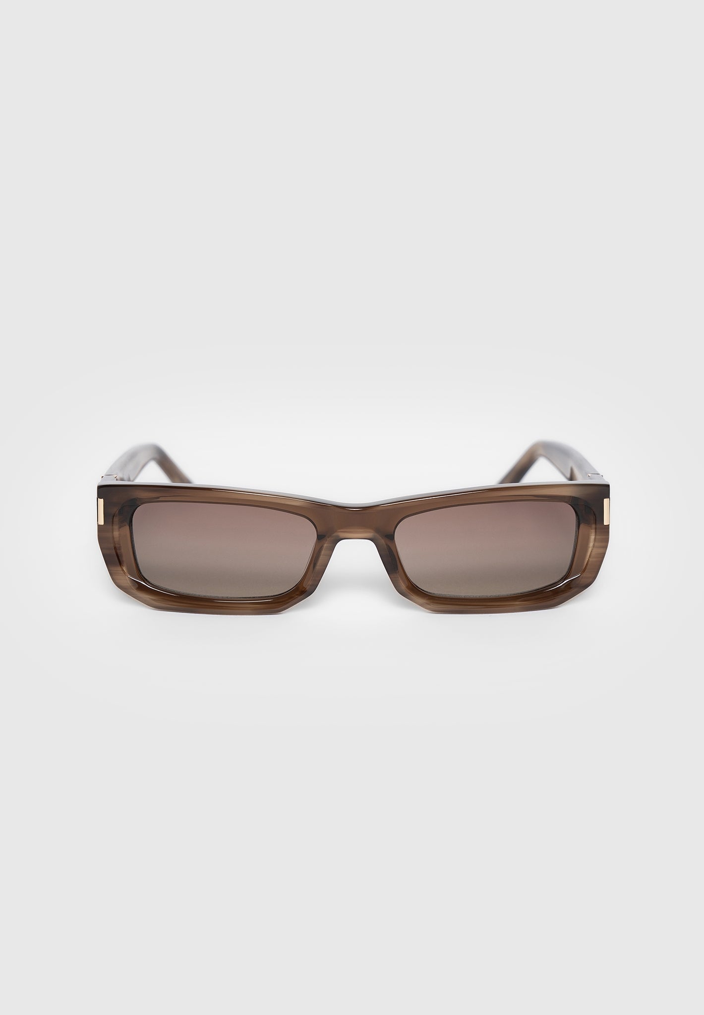 Milan - Curved-Frame Sunglasses - Brown