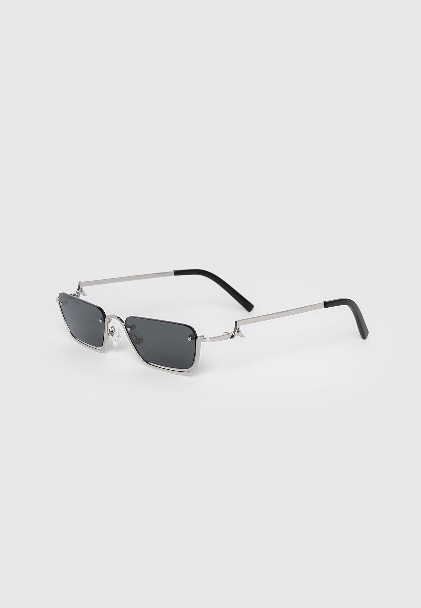 Kai - Rectangular Frameless Sunglasses - Silver 