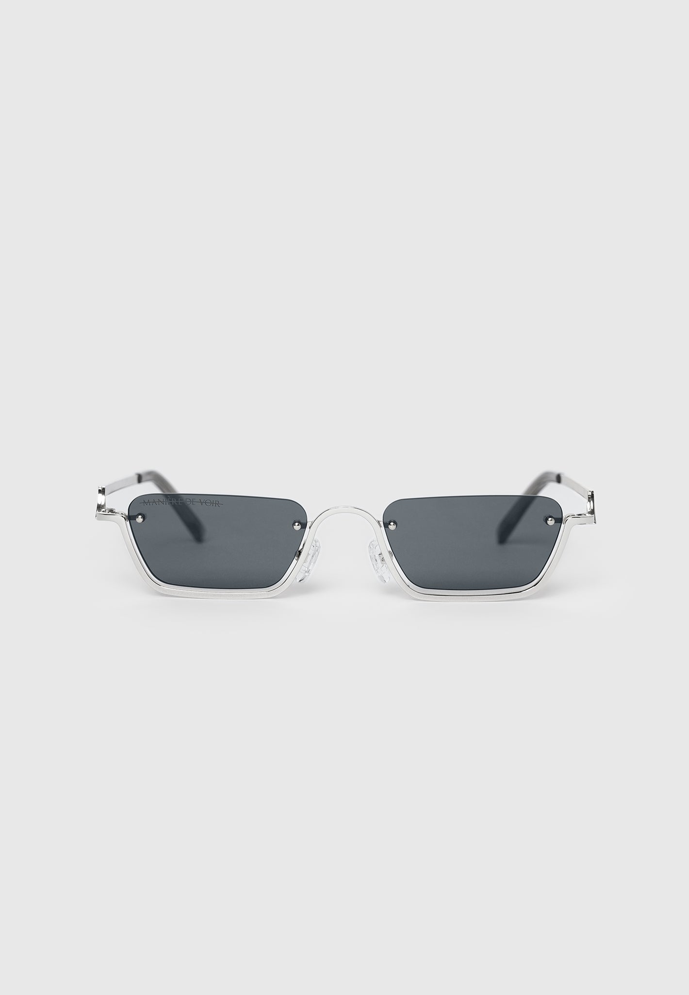 Kai - Rectangular Frameless Sunglasses - Silver