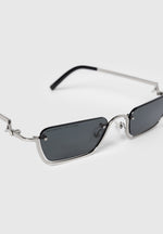 Kai - Rectangular Frameless Sunglasses - Silver