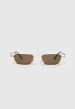 Kai - Rectangular Frameless Sunglasses - Gold