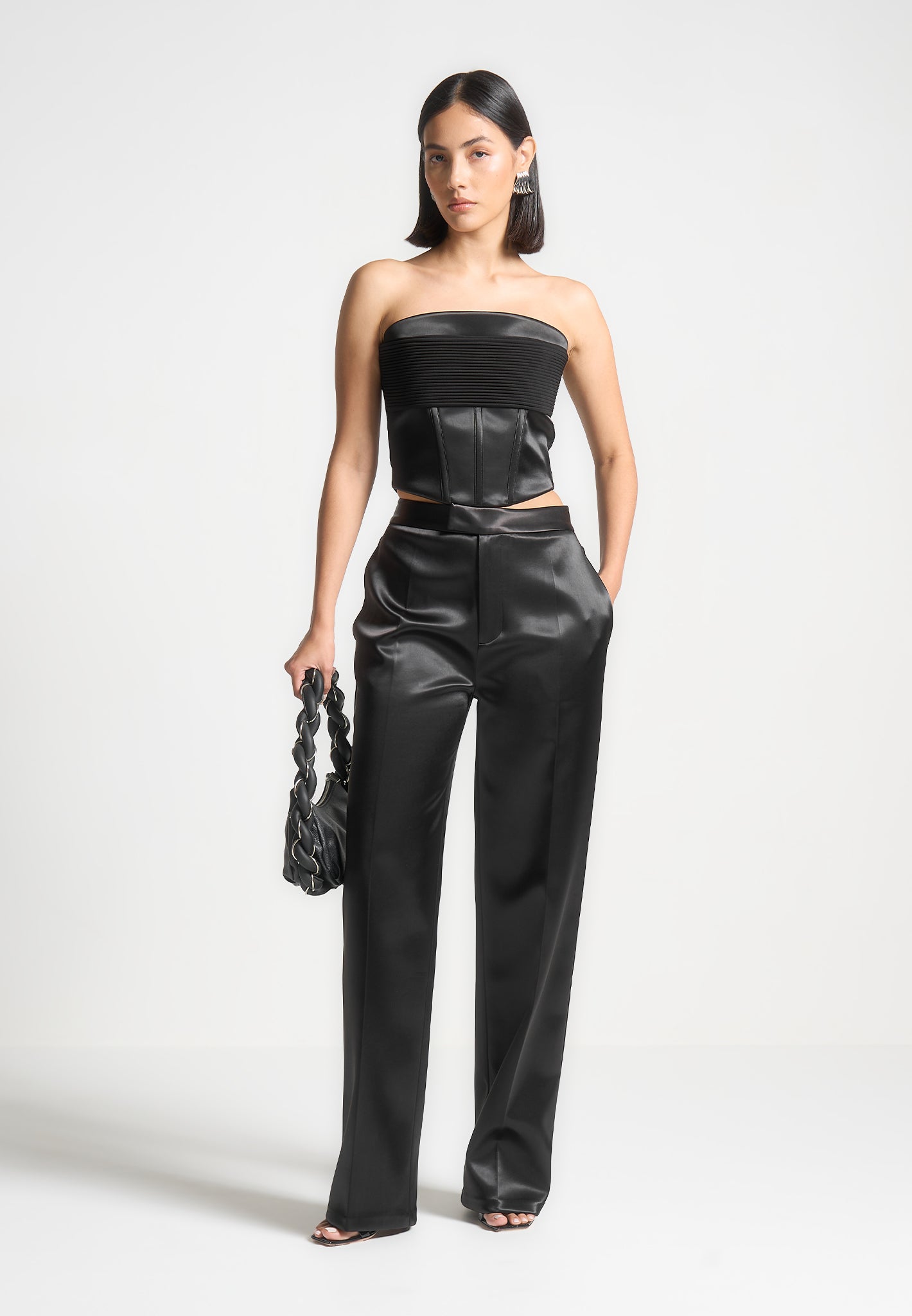 satin-pintuck-bandeau-corset-top-black 