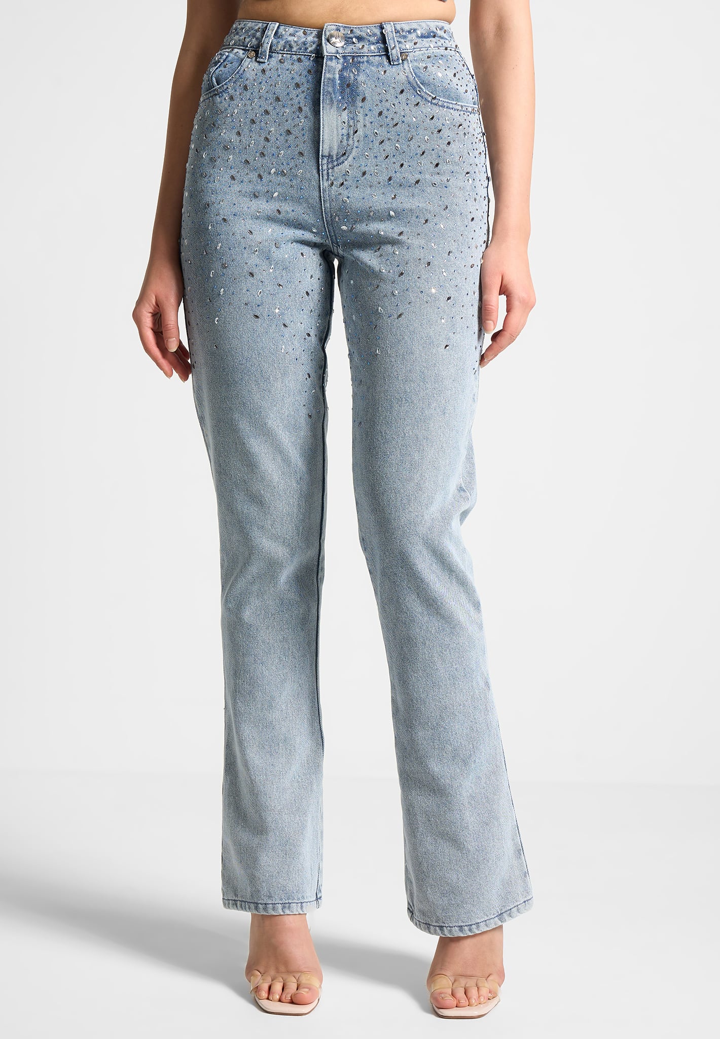 scattered-rhinestone-mini-flare-jeans-mid-blue 