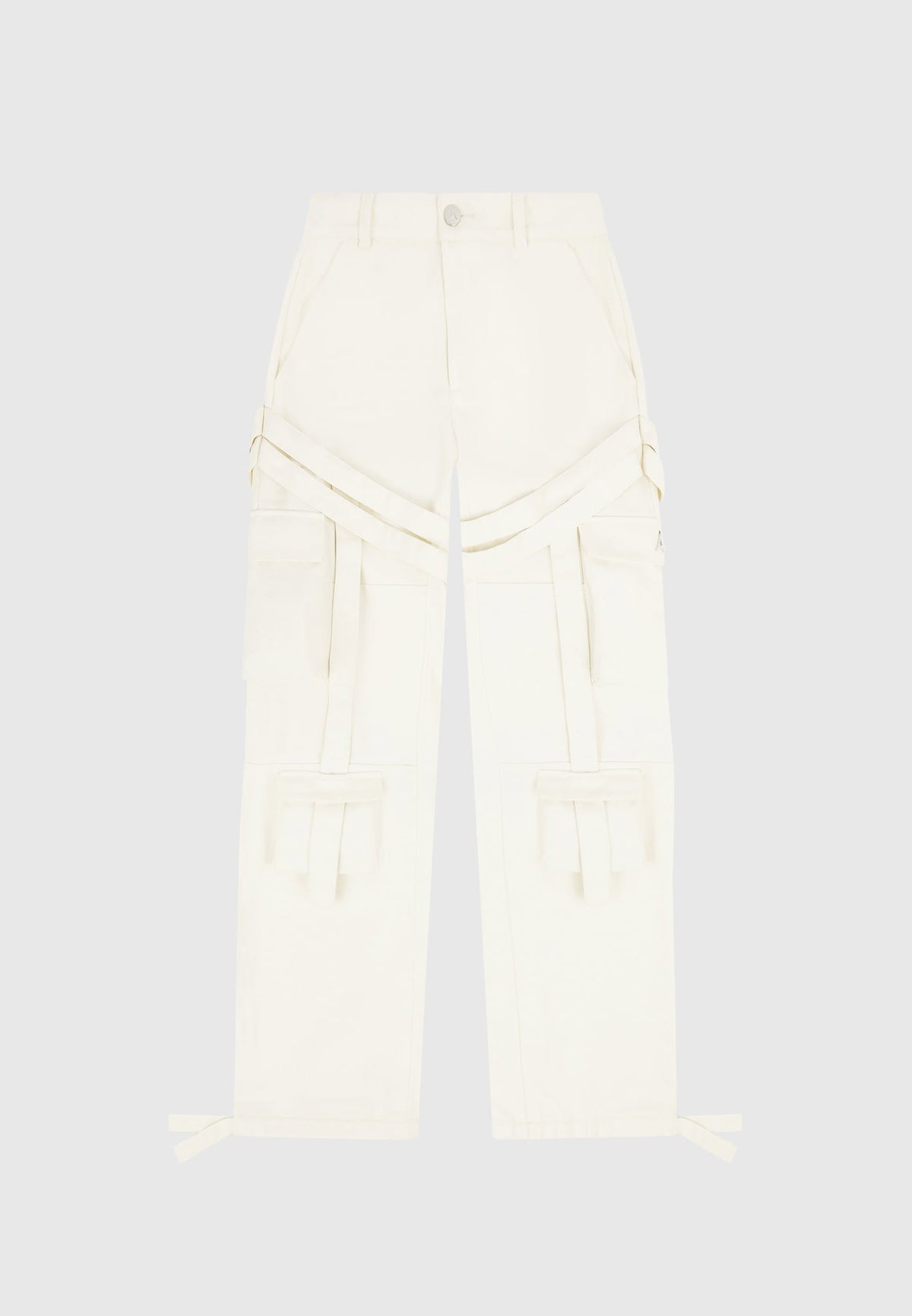 Strap Detail Cargo Pants - Cream