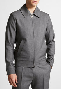 Roger - Tailored Harrington Jacket - Grey