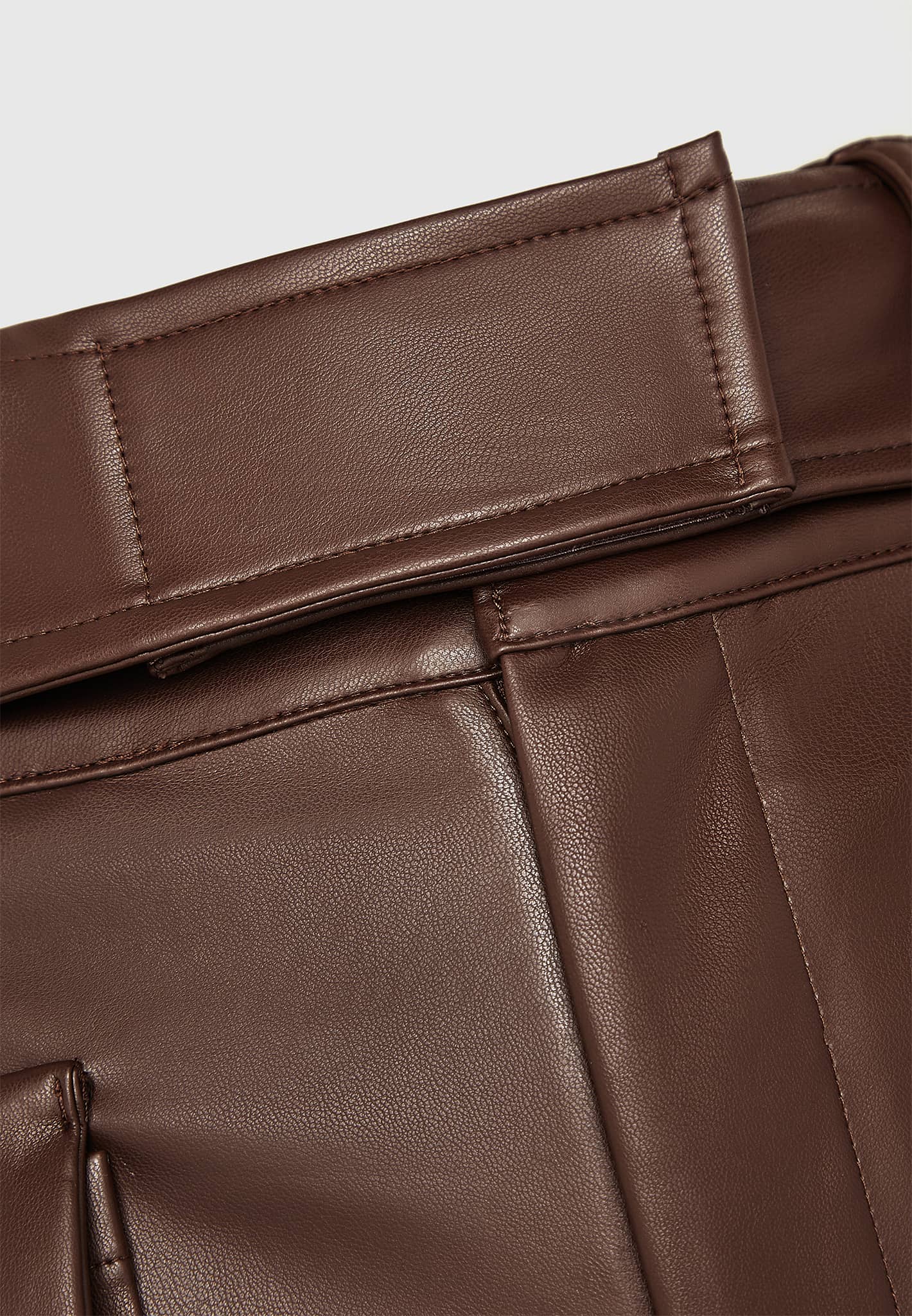 vegan-leather-carpenter-cargo-trousers-brown