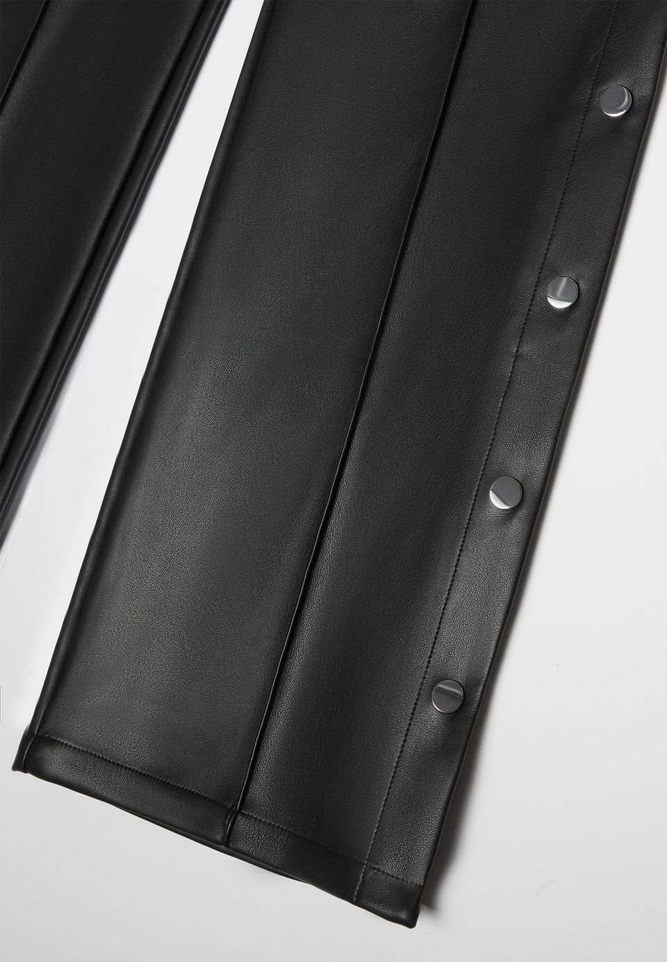 vegan-leather-pintuck-popper-trousers-black