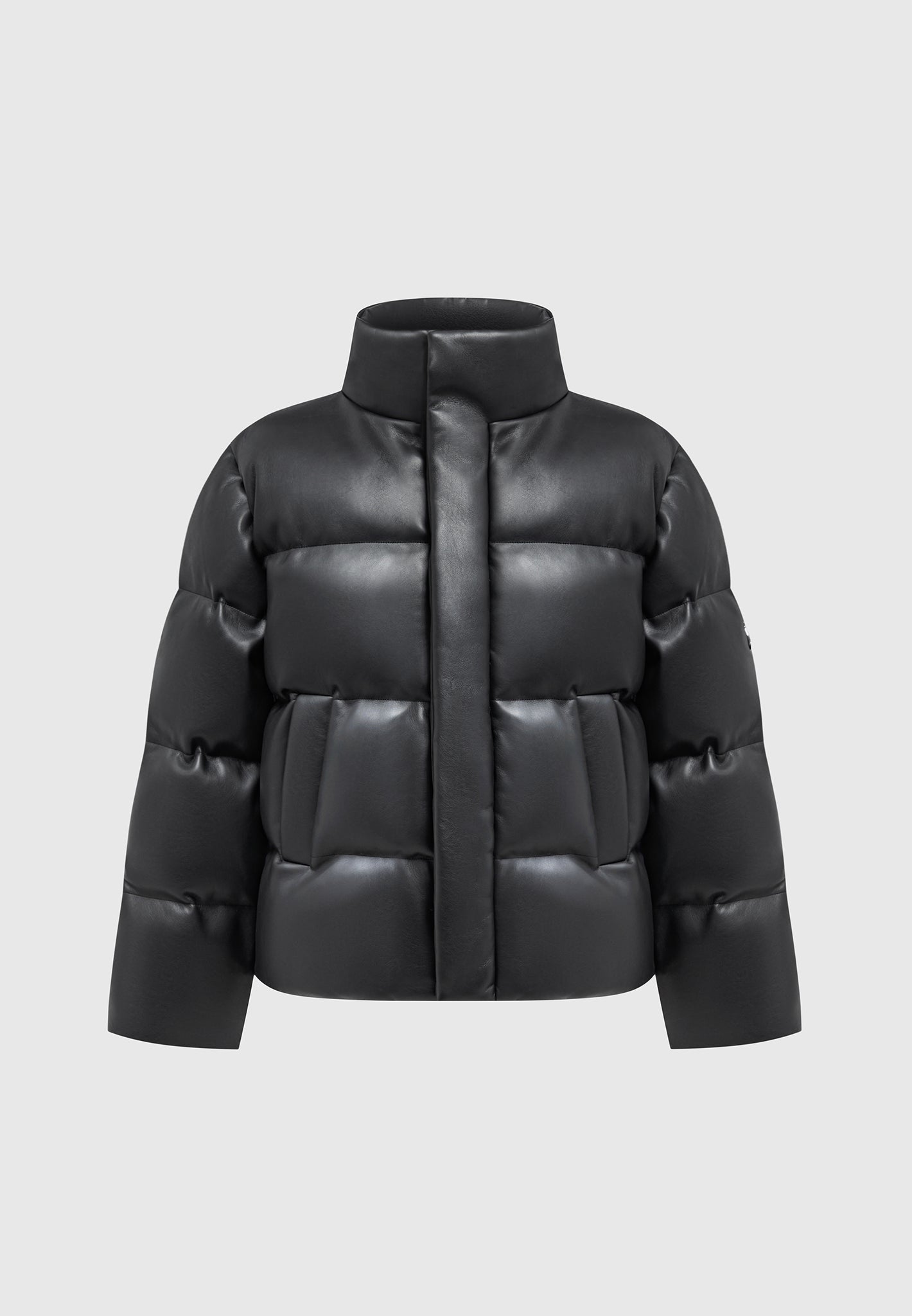 vegan-leather-puffer-jacket-black