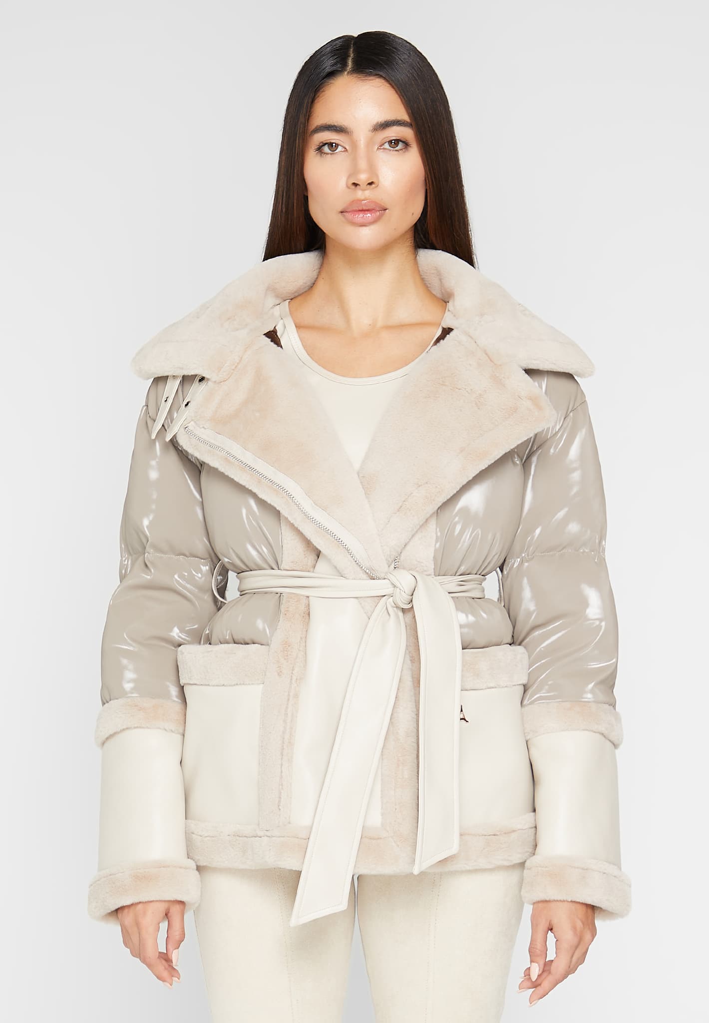 vegan-leather-and-plush-puffer-jacket-with-belt-beige 
