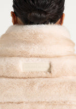 Ama - Plush Cropped Puffer Jacket - Ivory