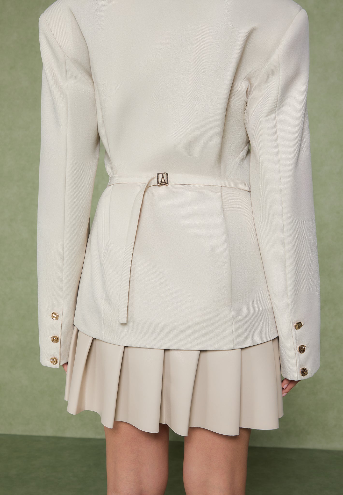 tailored-cinch-blazer-dress-with-pleats-beige