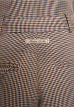 Julie - Houndstooth Twin Pleat Pants - Brown