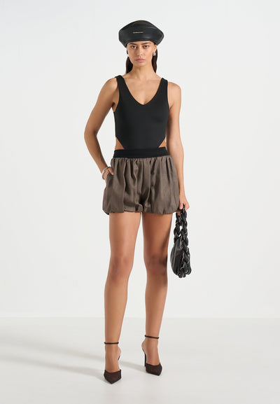 zoe-houndstooth-balloon-shorts-brown