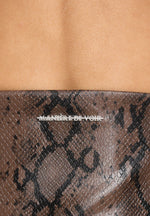 Sloane - Python Halter Neck Corset Top - Brown