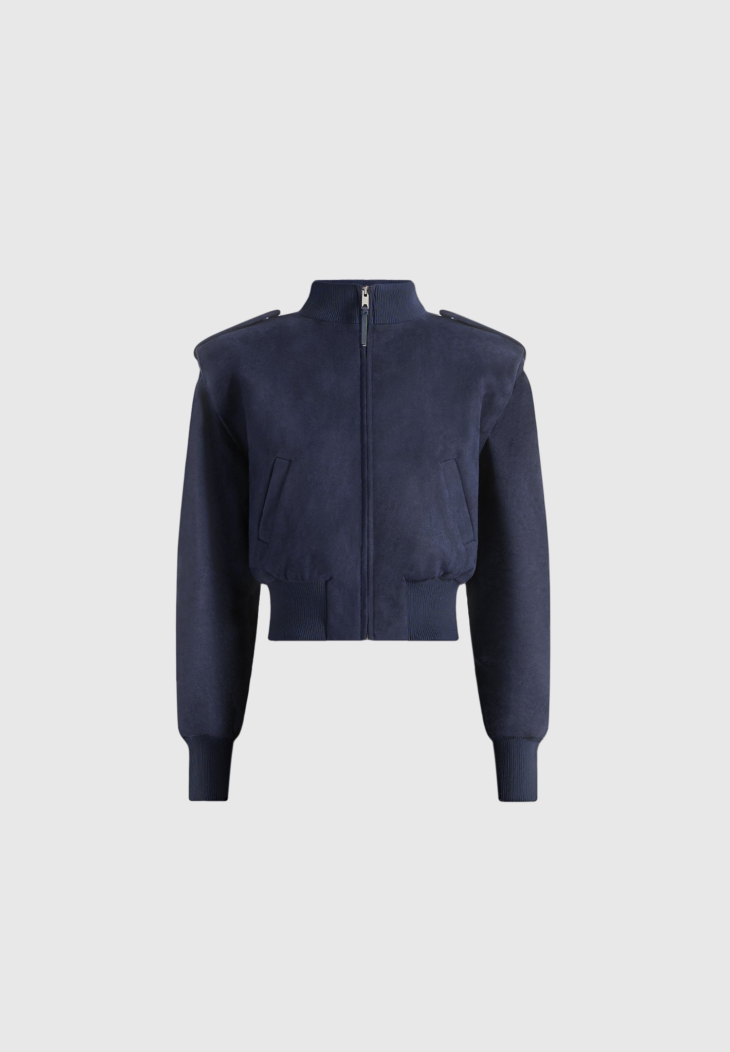 delfina-suede-layered-shoulder-cropped-bomber-jacket-navy