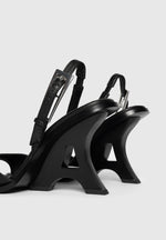 L'Eiffel - Open-Toe Slingback Heels - Black