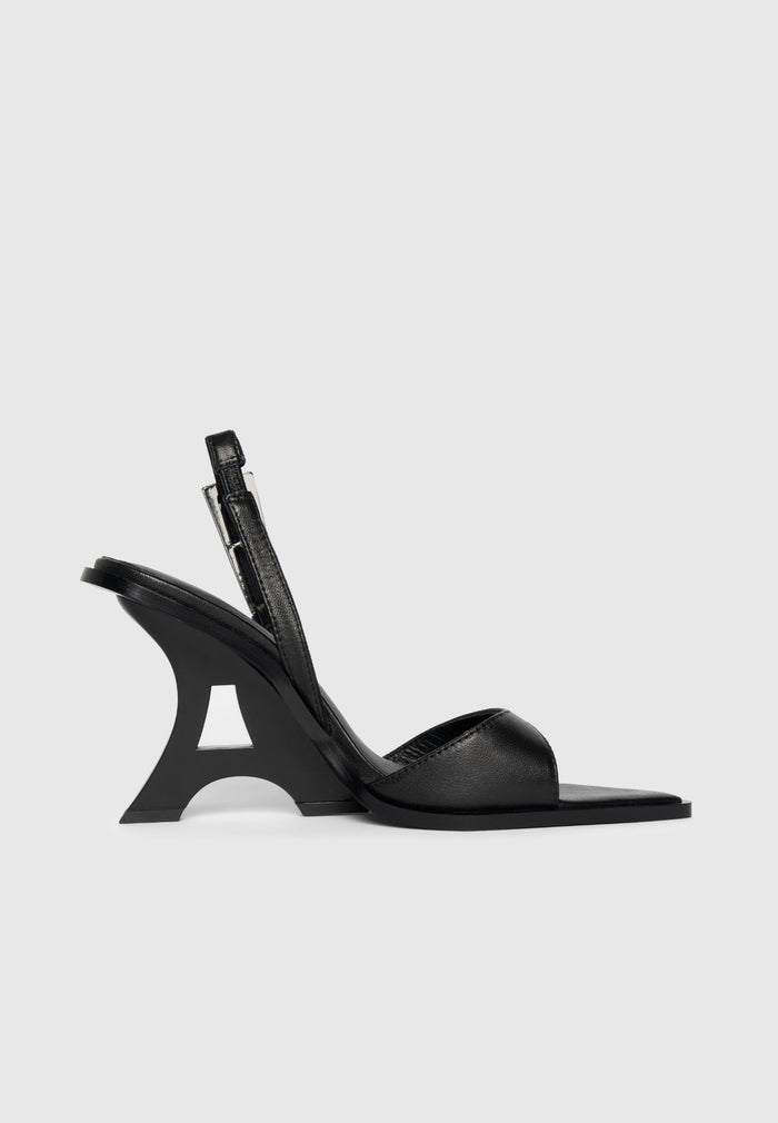 L'Eiffel - Open-Toe Slingback Heels - Black